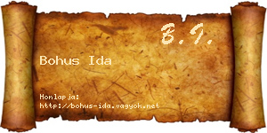 Bohus Ida névjegykártya