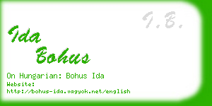 ida bohus business card